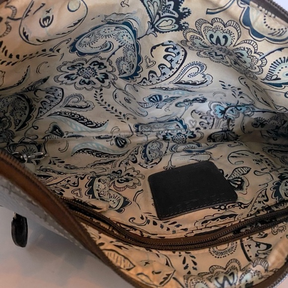 Powder Blue Brighton purse w/brown patent trim. - Picture 12 of 14